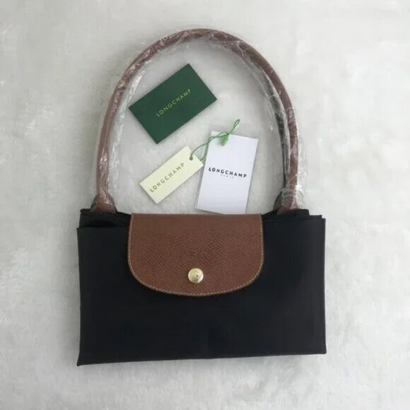 NWT Longchamp Le Pliage Original Large Shoulder Nylon Bag Tote Black - Picture 3 of 9